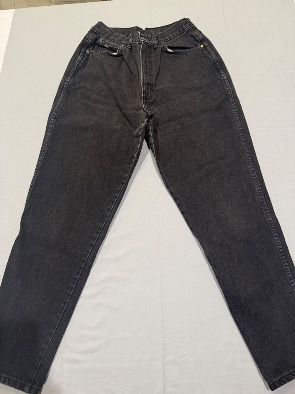 Vintage Chic Women’s Black High Rise Mom Jeans Tapered Denim 0 USA Style